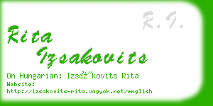 rita izsakovits business card